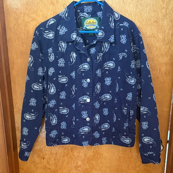 Cabela's Jackets & Blazers - Cabela's Navy Paisley Denim Jacket